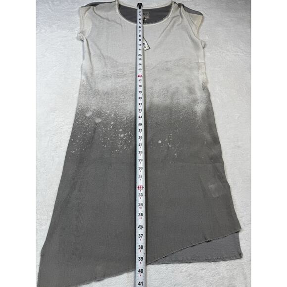 GoSilk Go By GoSilk Ombre Washable Silk Dress Gray Beige Size L Minimalist Luxe - Picture 9 of 9